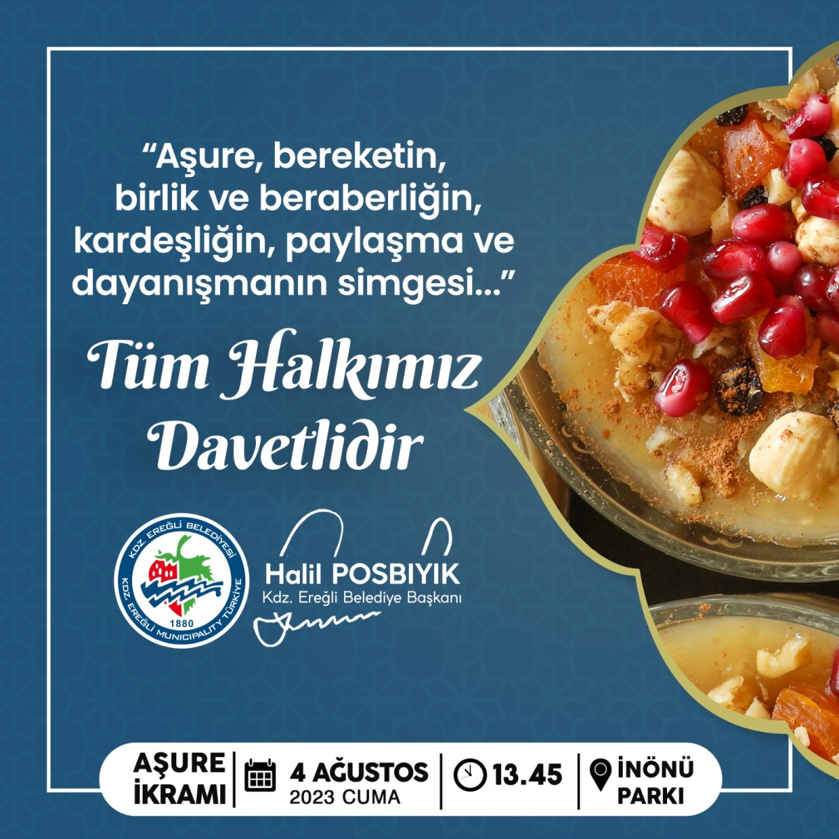 KDZ. EREĞLİ BELEDİYESİ AŞURE PAYLAŞACAK